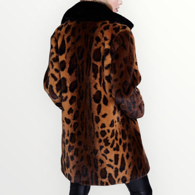 Nala Leopard Print Faux Fur Coat