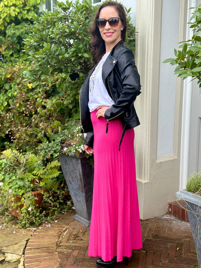 Elsa Knitted Skirt in Fuchsia