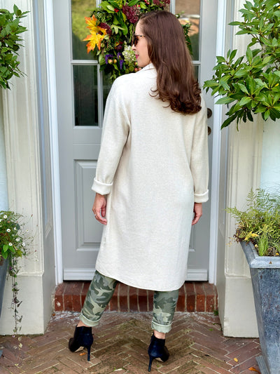 Evie Long Cardigan in Stone