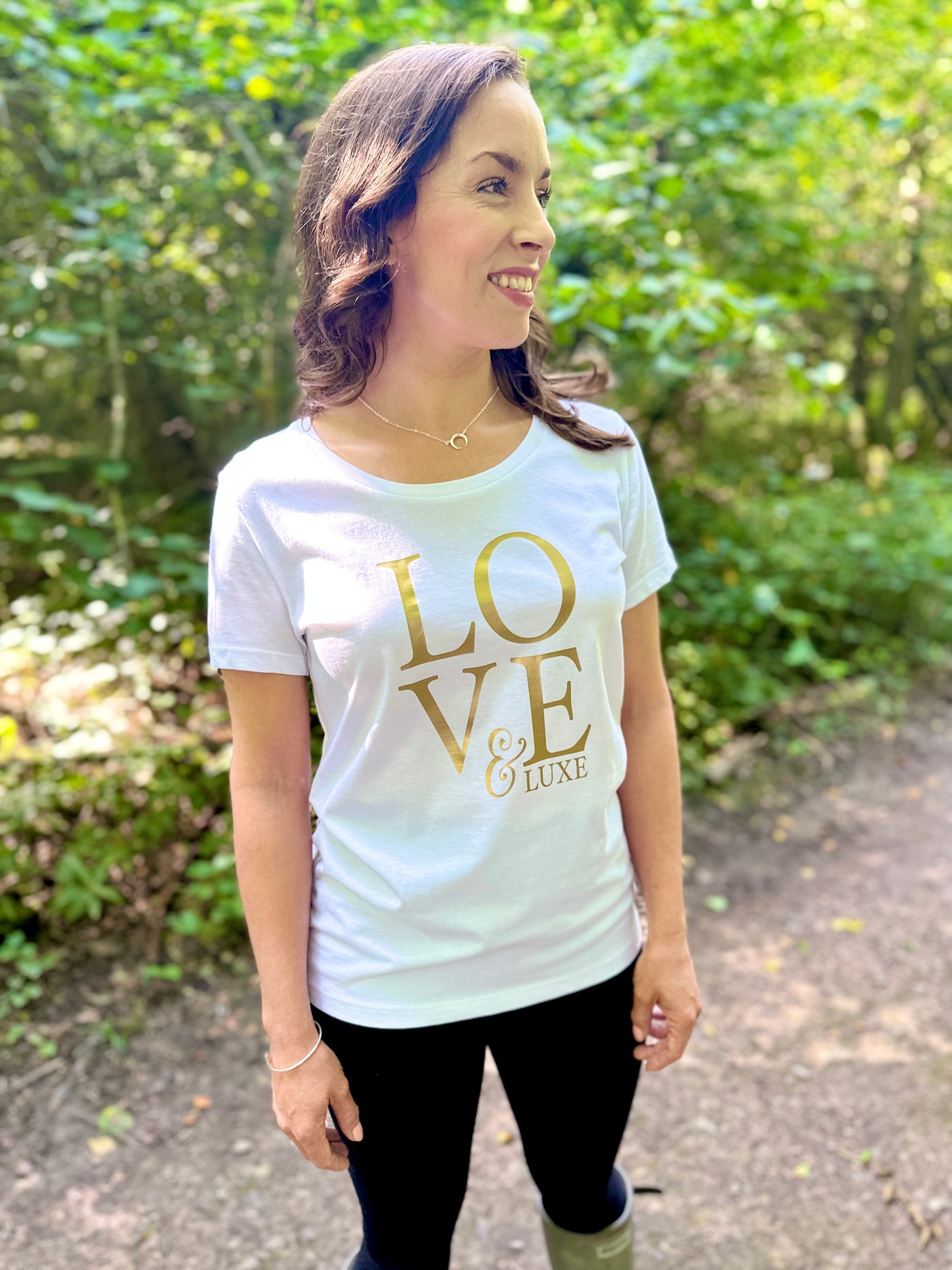 Love & Luxe T Shirt with Gold