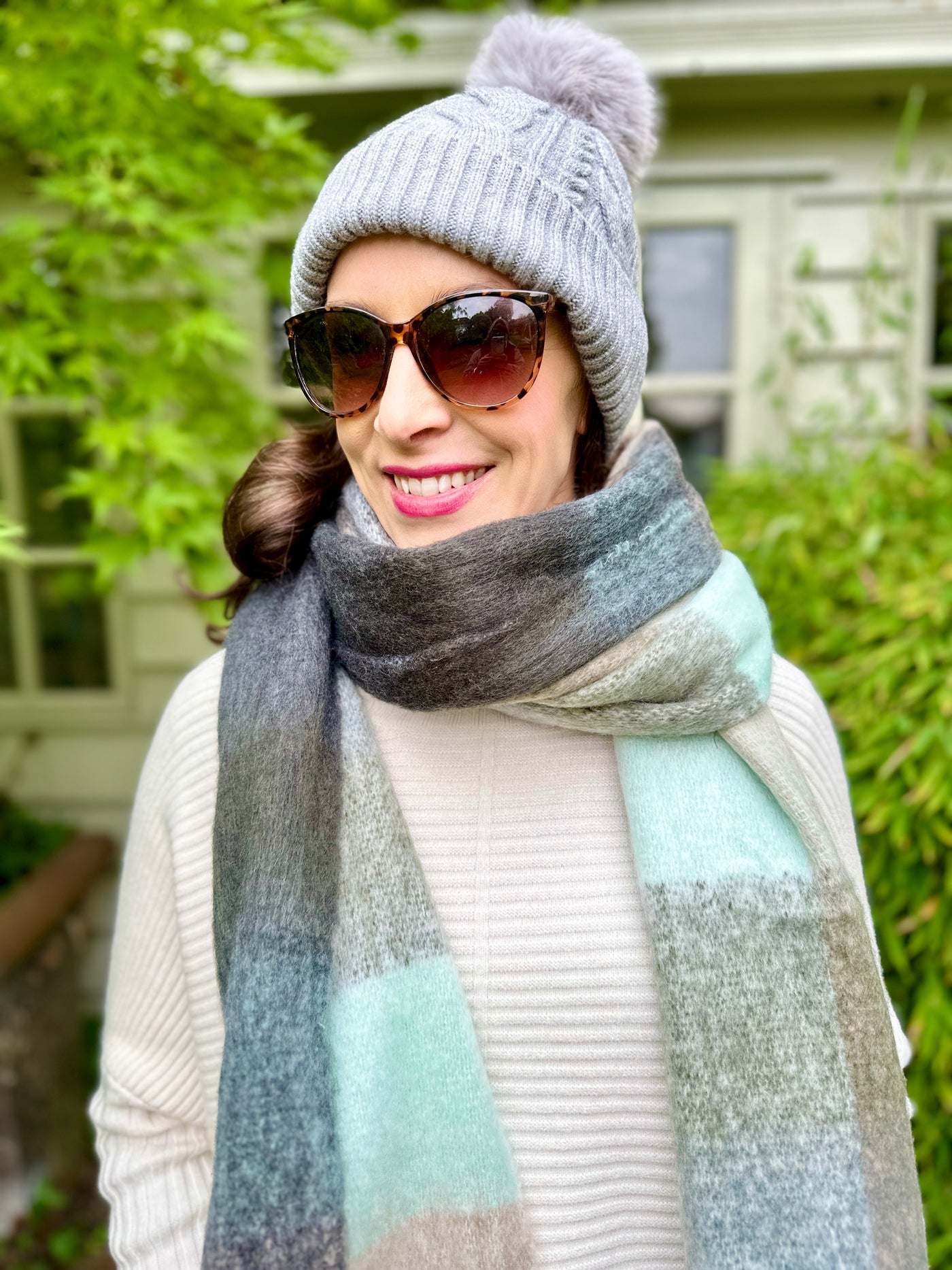 Amy Scarf in Black & Beige