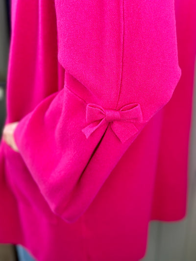 Emma Long Cardigan in Fuchsia Pink