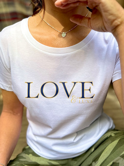 Love & Luxe T Shirt with Navy