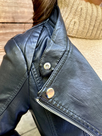 Davina Biker Jacket in Faux Leather