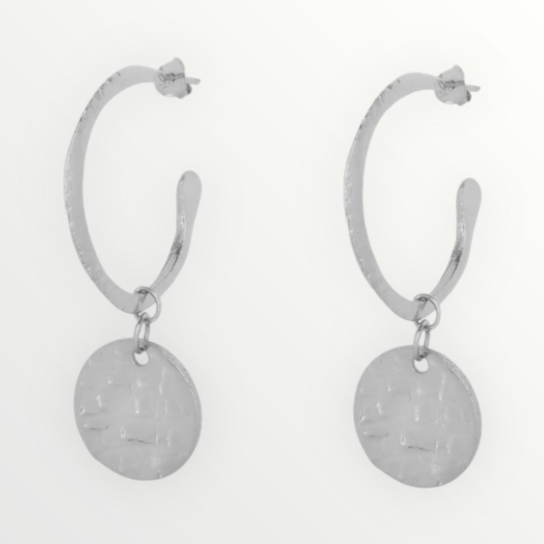 Esmerelda Silver Hoop Earrings