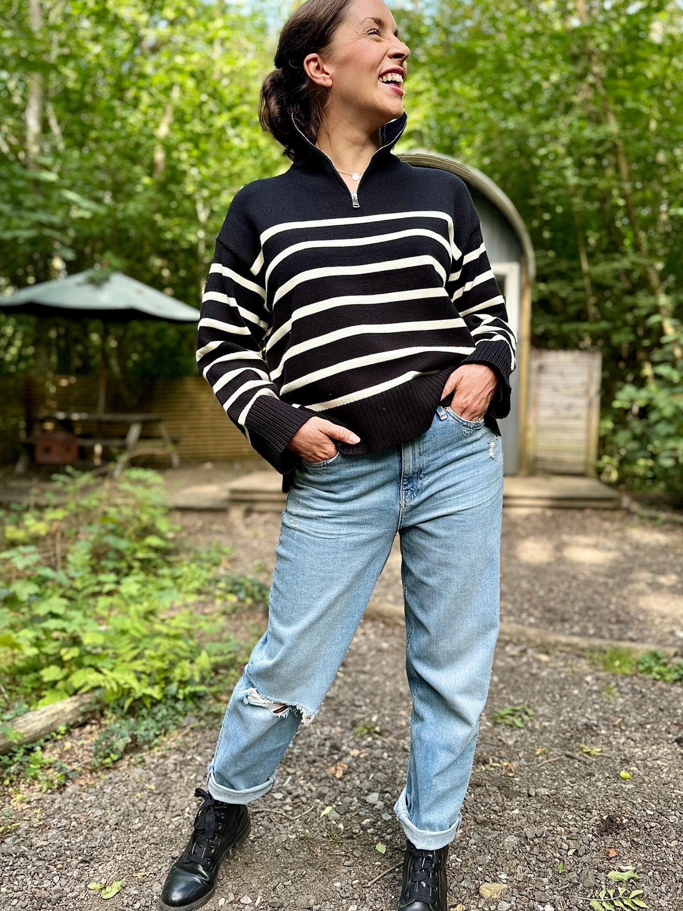 Alexandra Jumper in Black & White