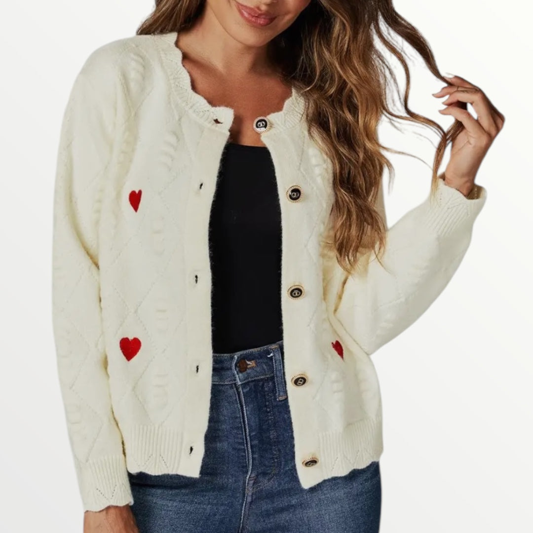 Heart Embroidered Cardigan