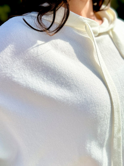 Jessie Knitted Hoodie in Soft White