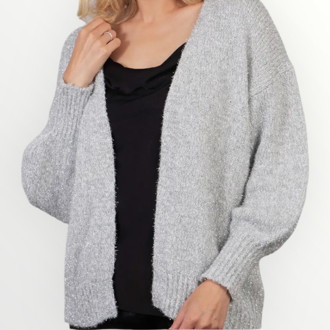 Sally Silver Glitter Cardigan