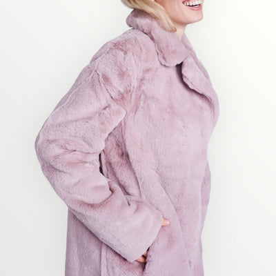 Vivienne Dust Pink Faux Fur Coat