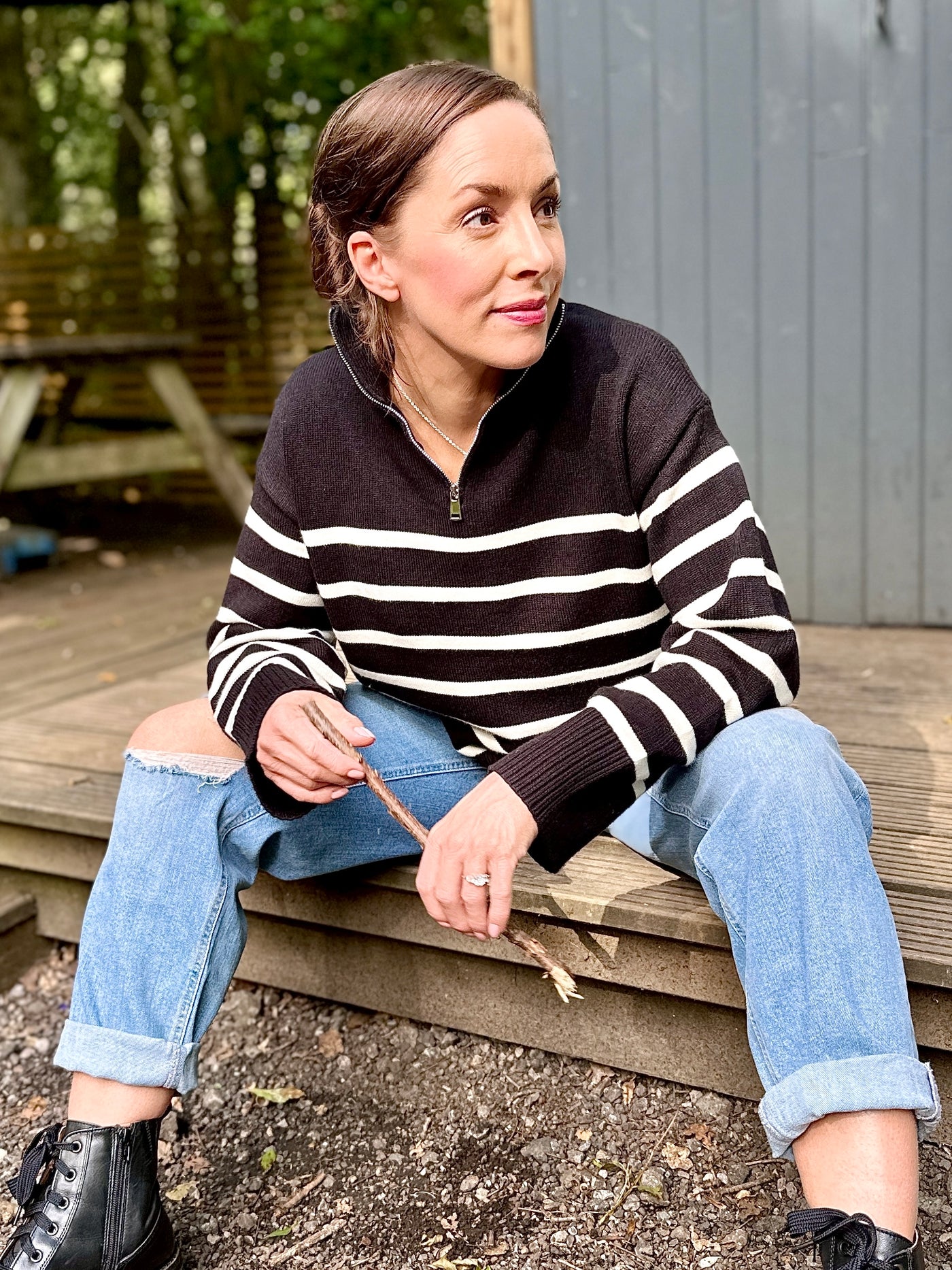 Alexandra Jumper in Black & White