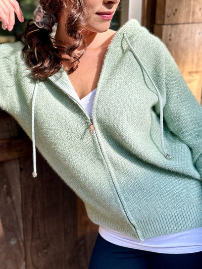 Jennifer Cosy Hoodie in Soft Green