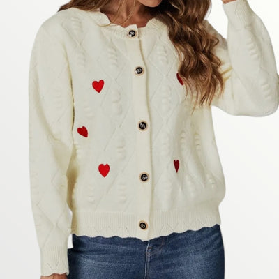 Heart Embroidered Cardigan