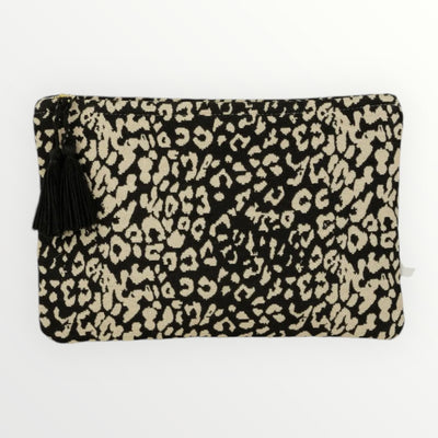 Black Leopard Print Miami Pouch