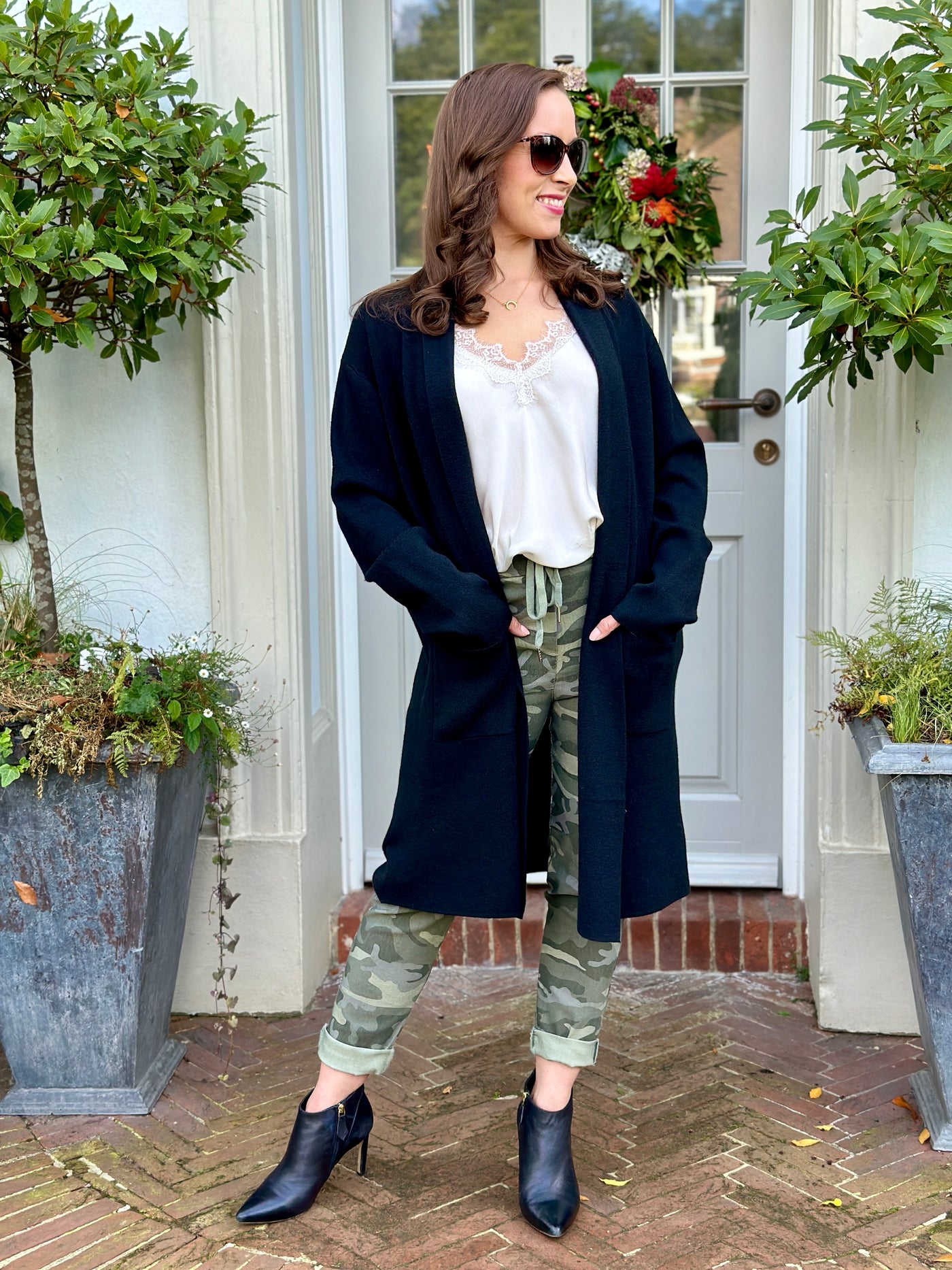 Evie Long Cardigan in Classic Black
