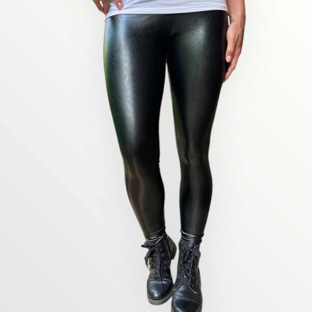 Commando Perfect Control Faux Leather Leggings in Black