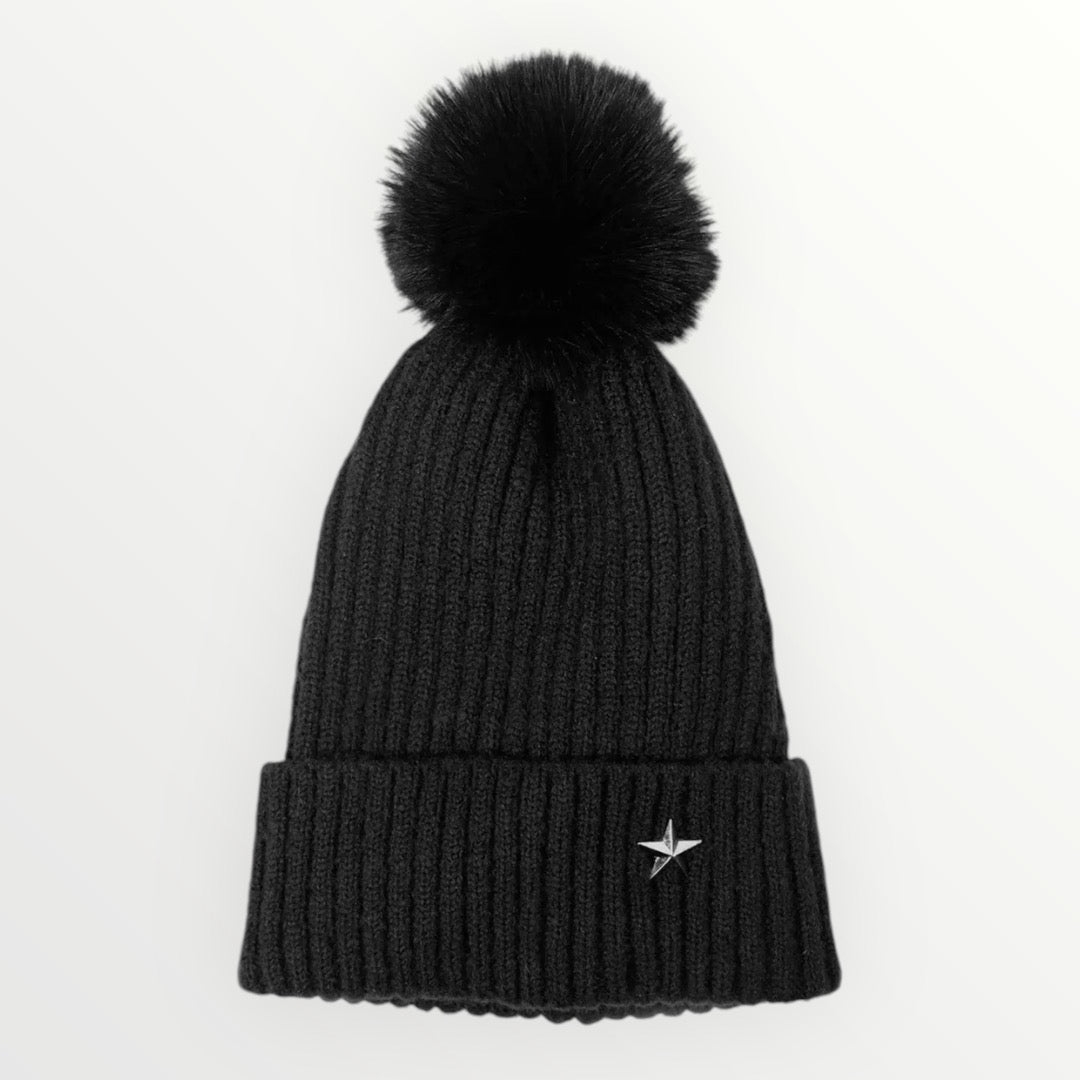 Star Knitted Hat (black)