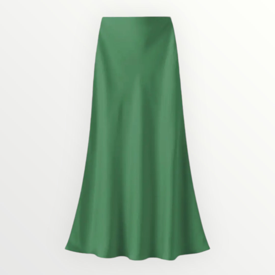 Jade Green Satin Slip Skirt