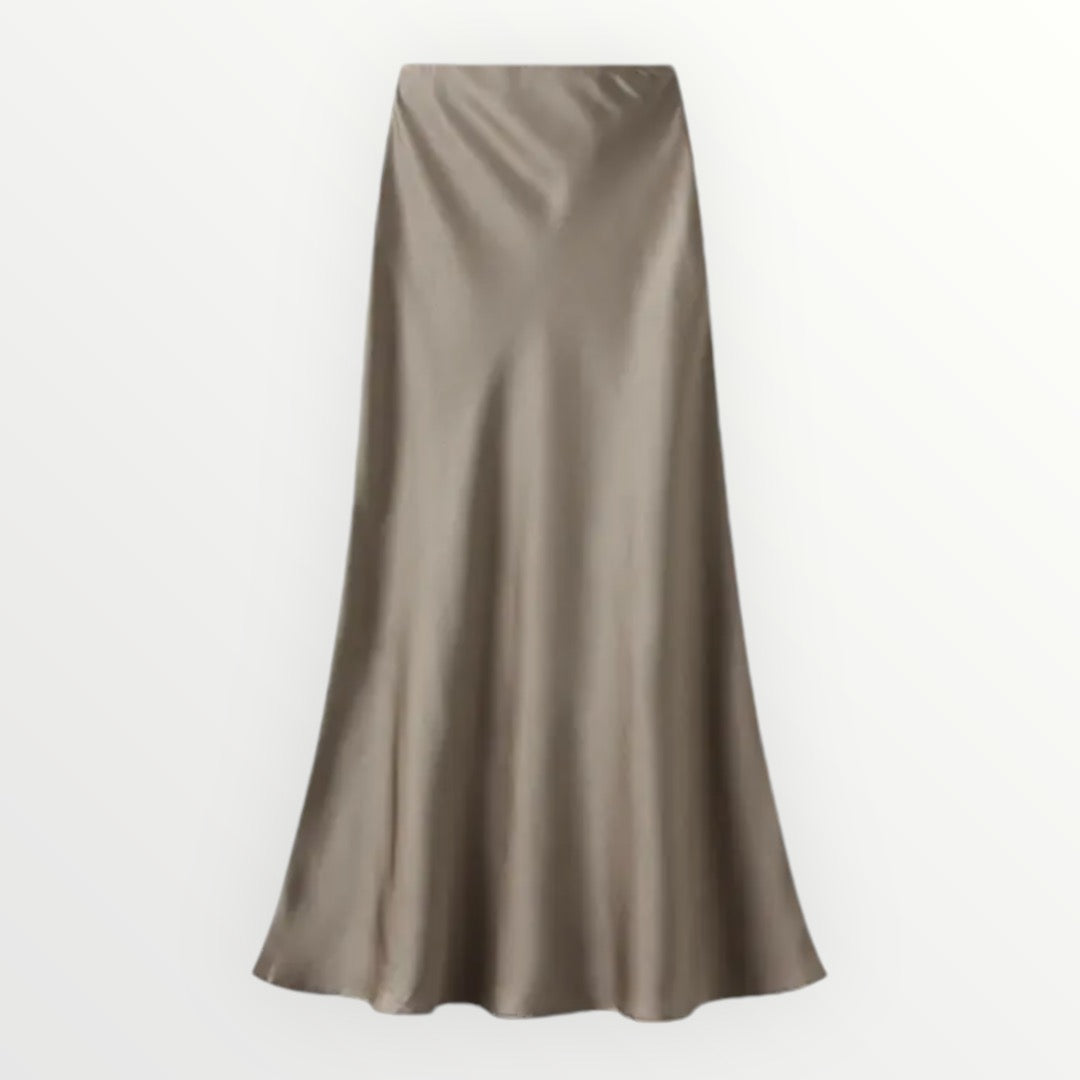 Taupe Satin Slip Skirt