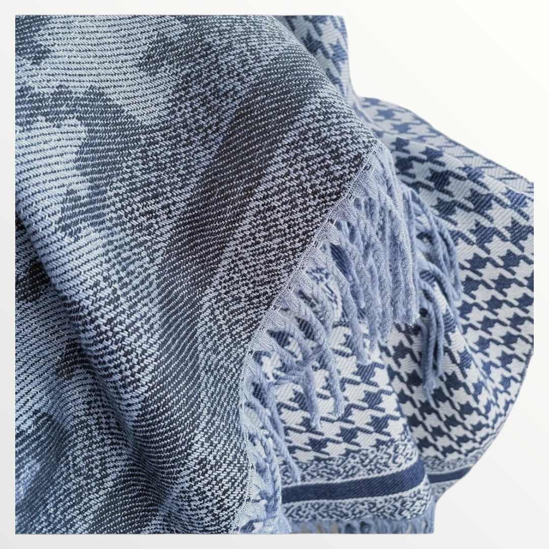 Blue Dogtooth Scarf