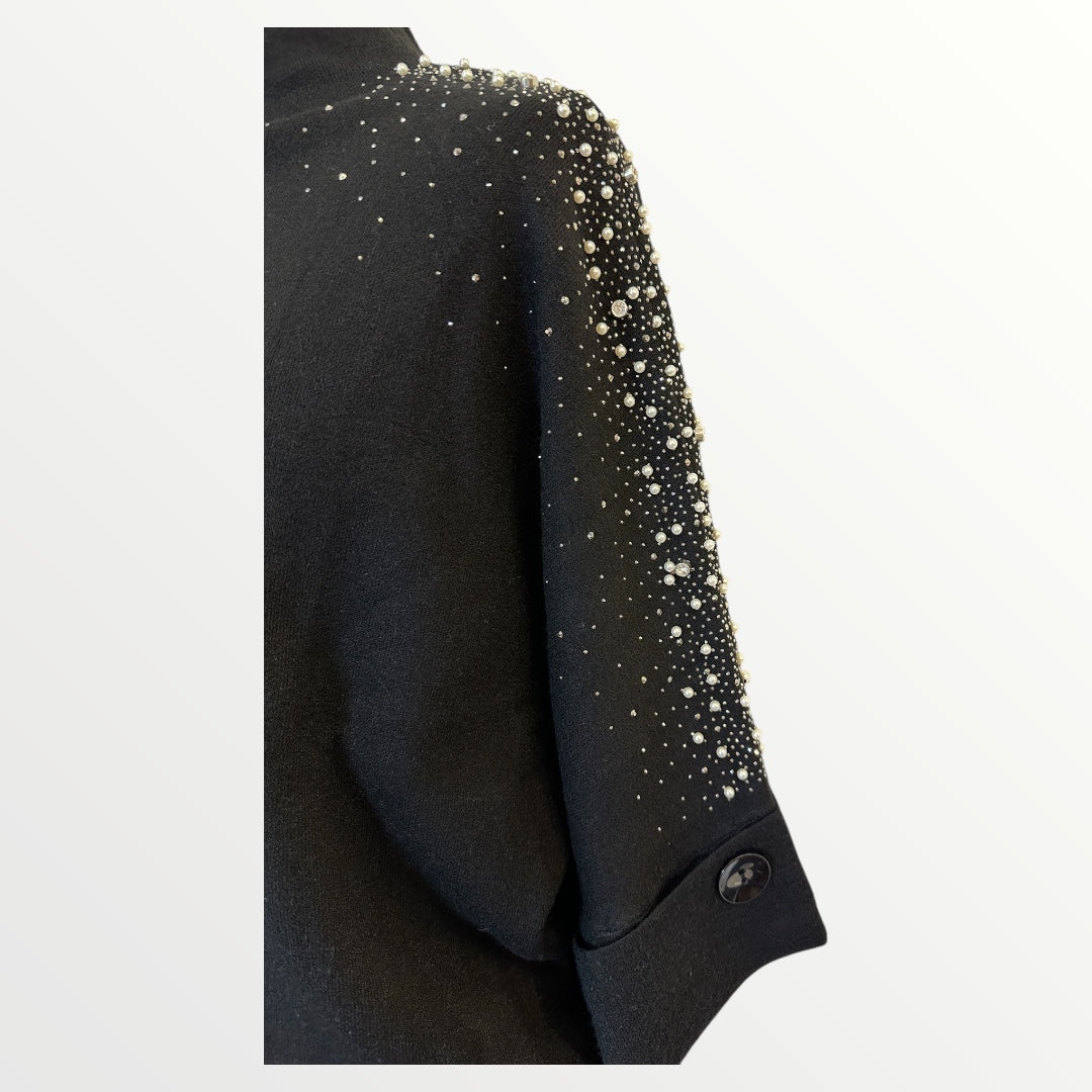 Mid length sparkle knitted high neck