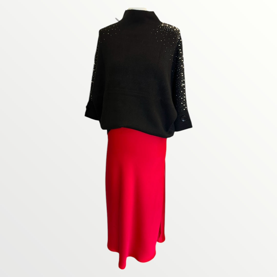 Mid length sparkle knitted high neck