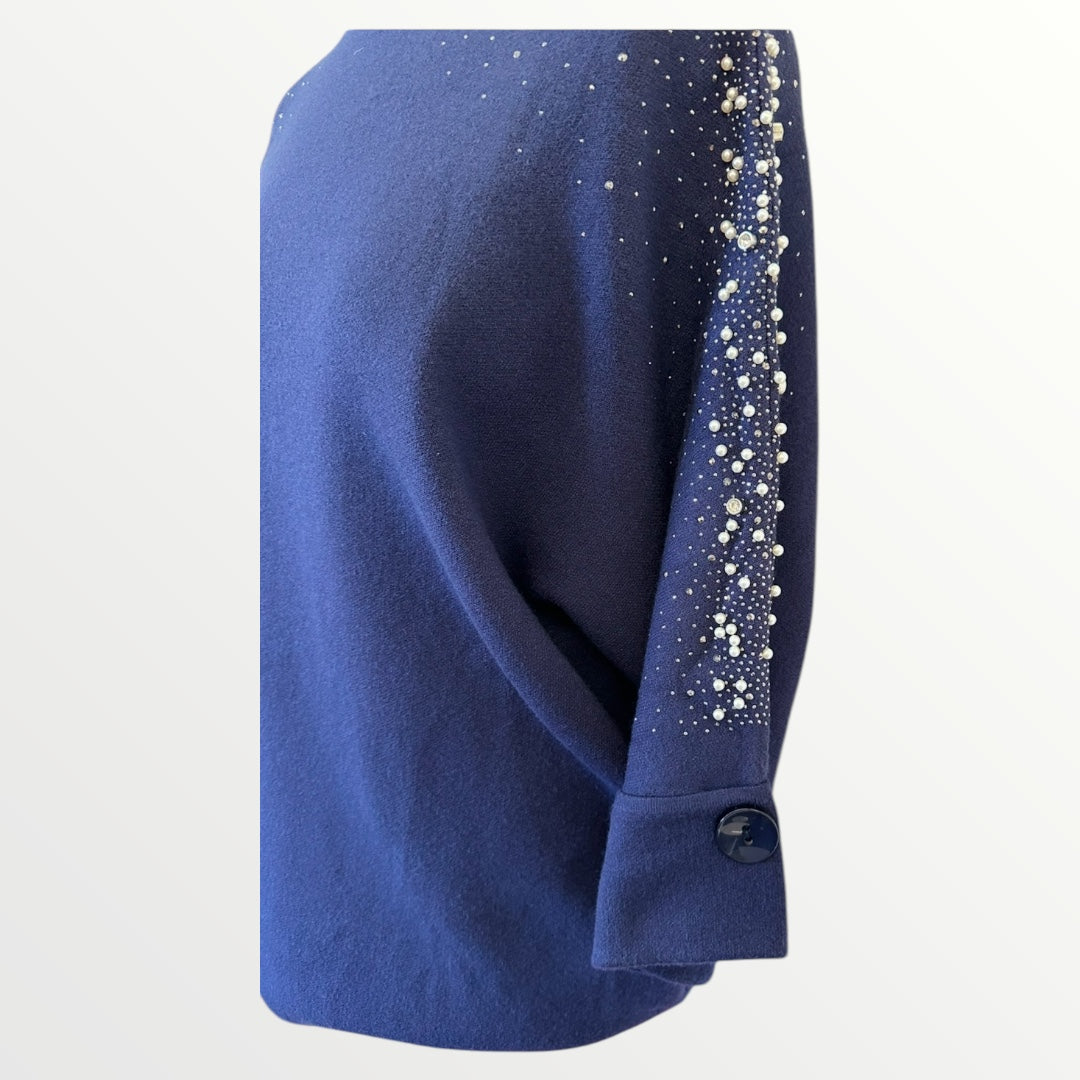 Mid length sparkle knitted high neck