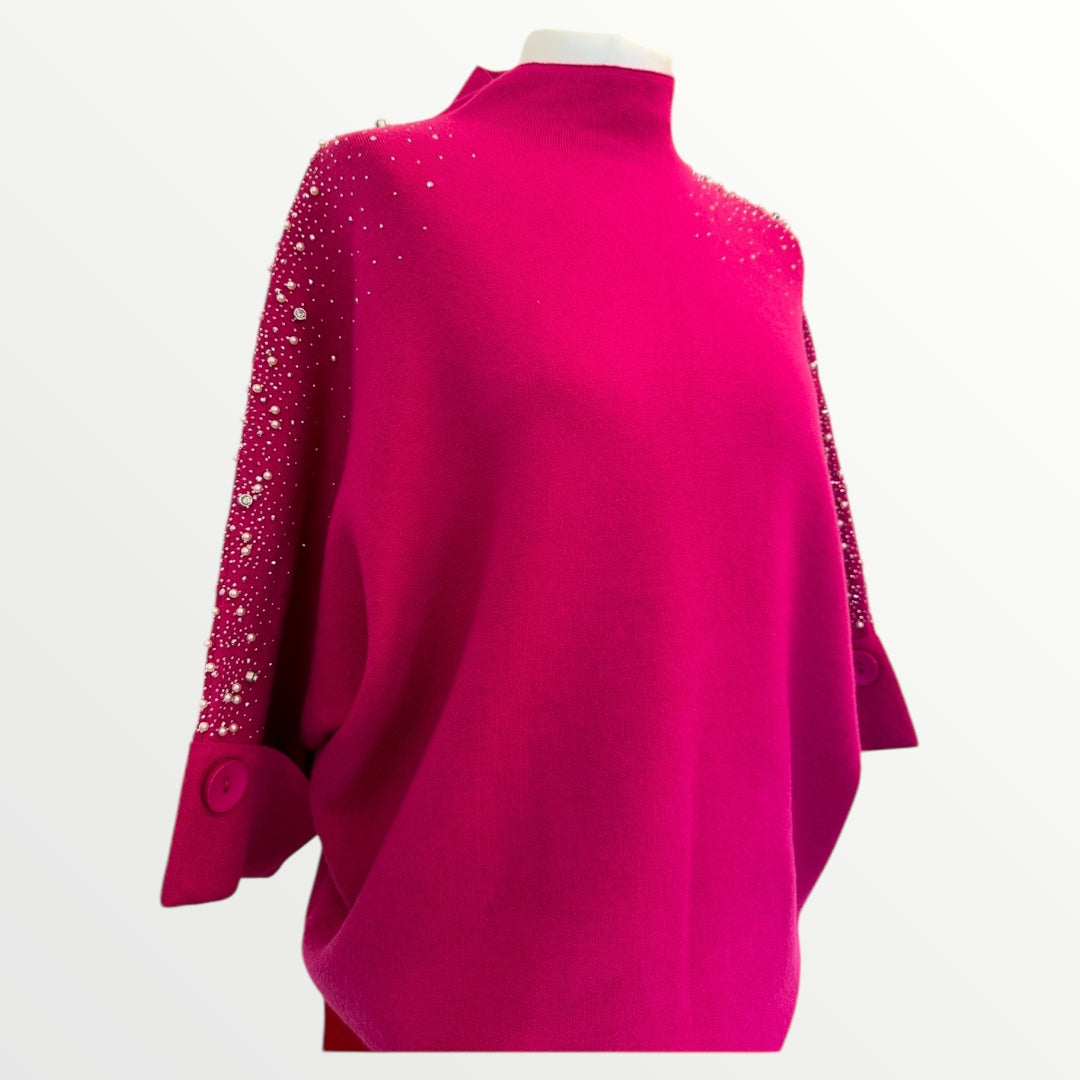 Mid length sparkle knitted high neck