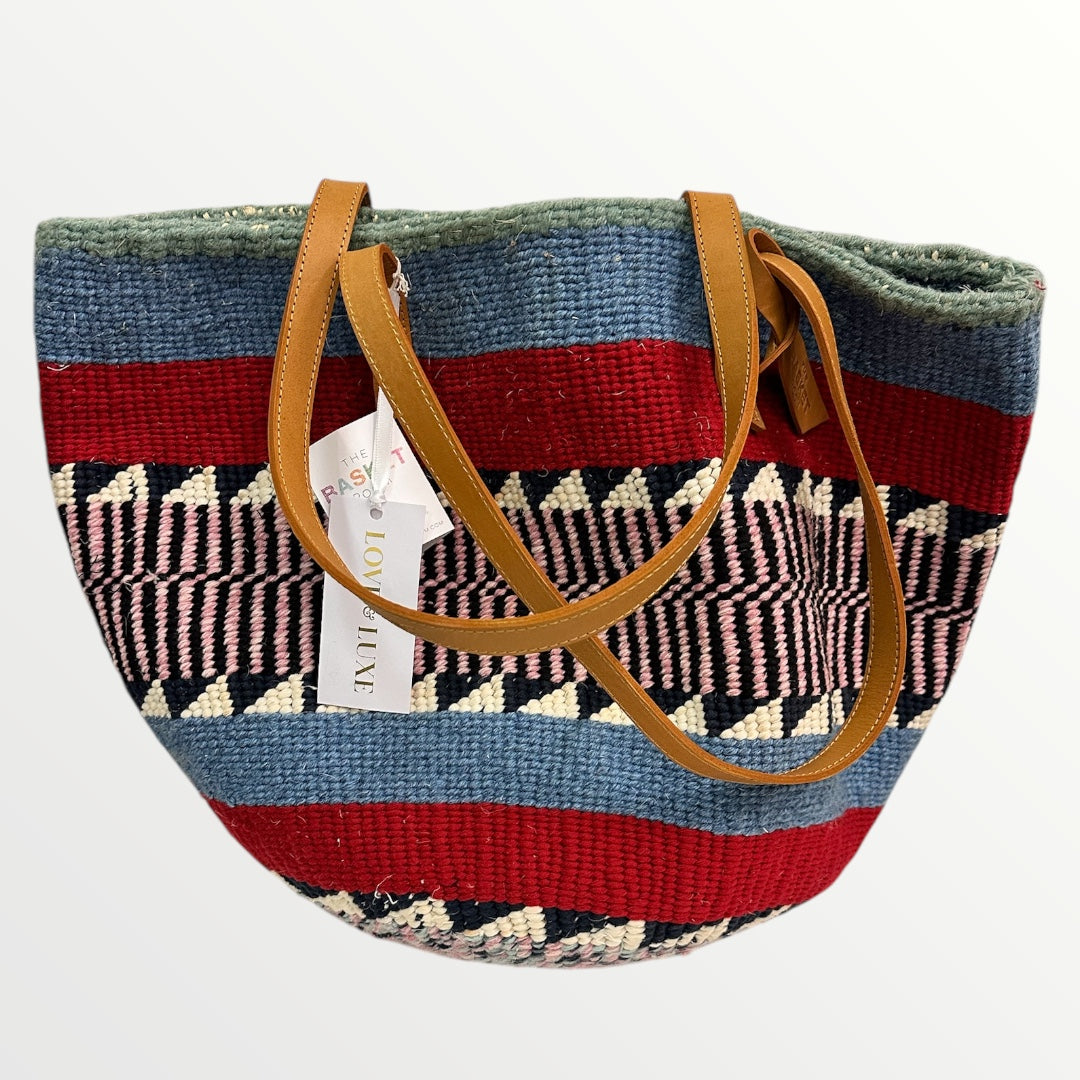 Large Colourful Basket Bag