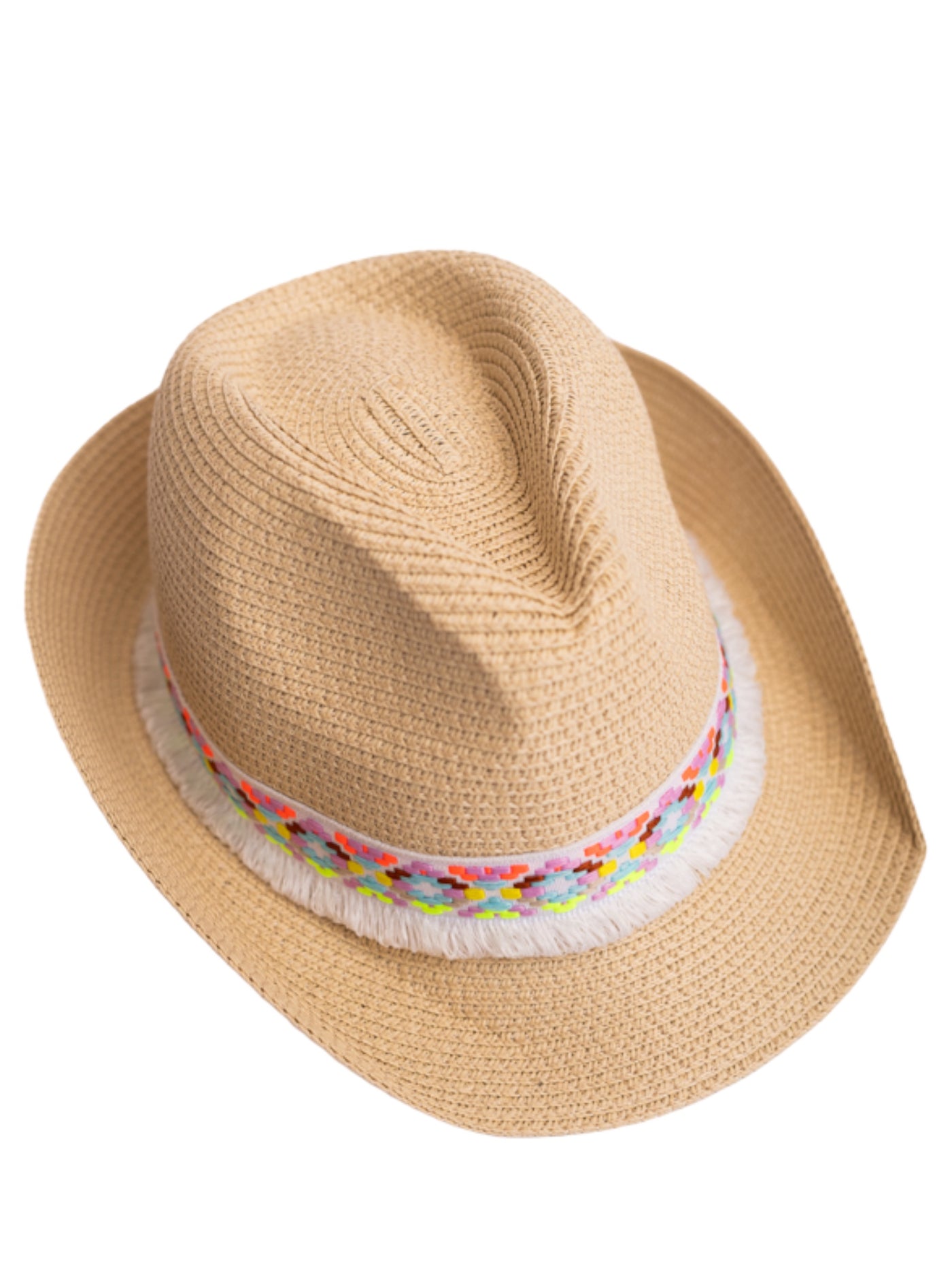 Nicky Trilby Hat In Pink and White Trim