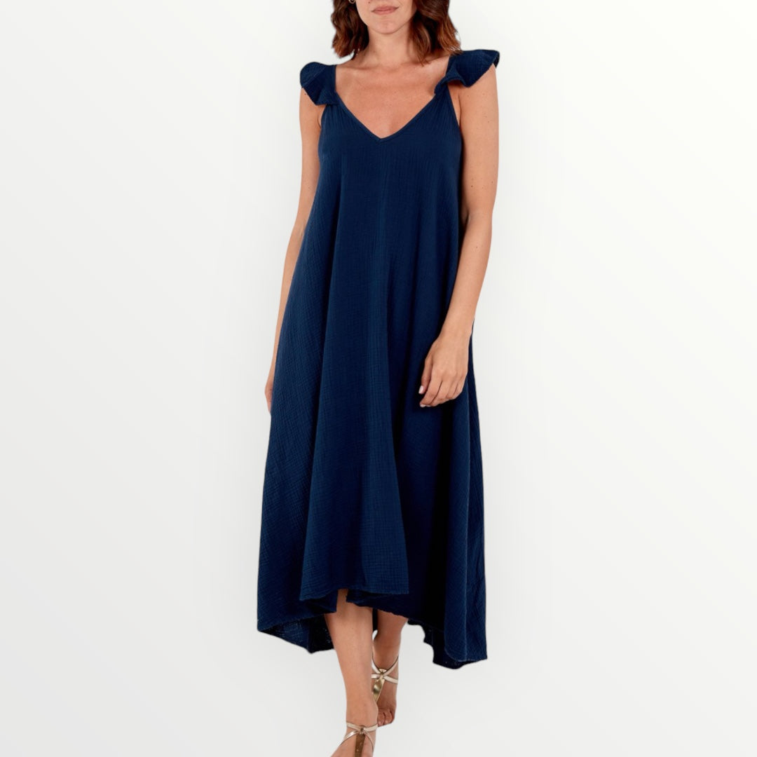 Freya Dress in Navy