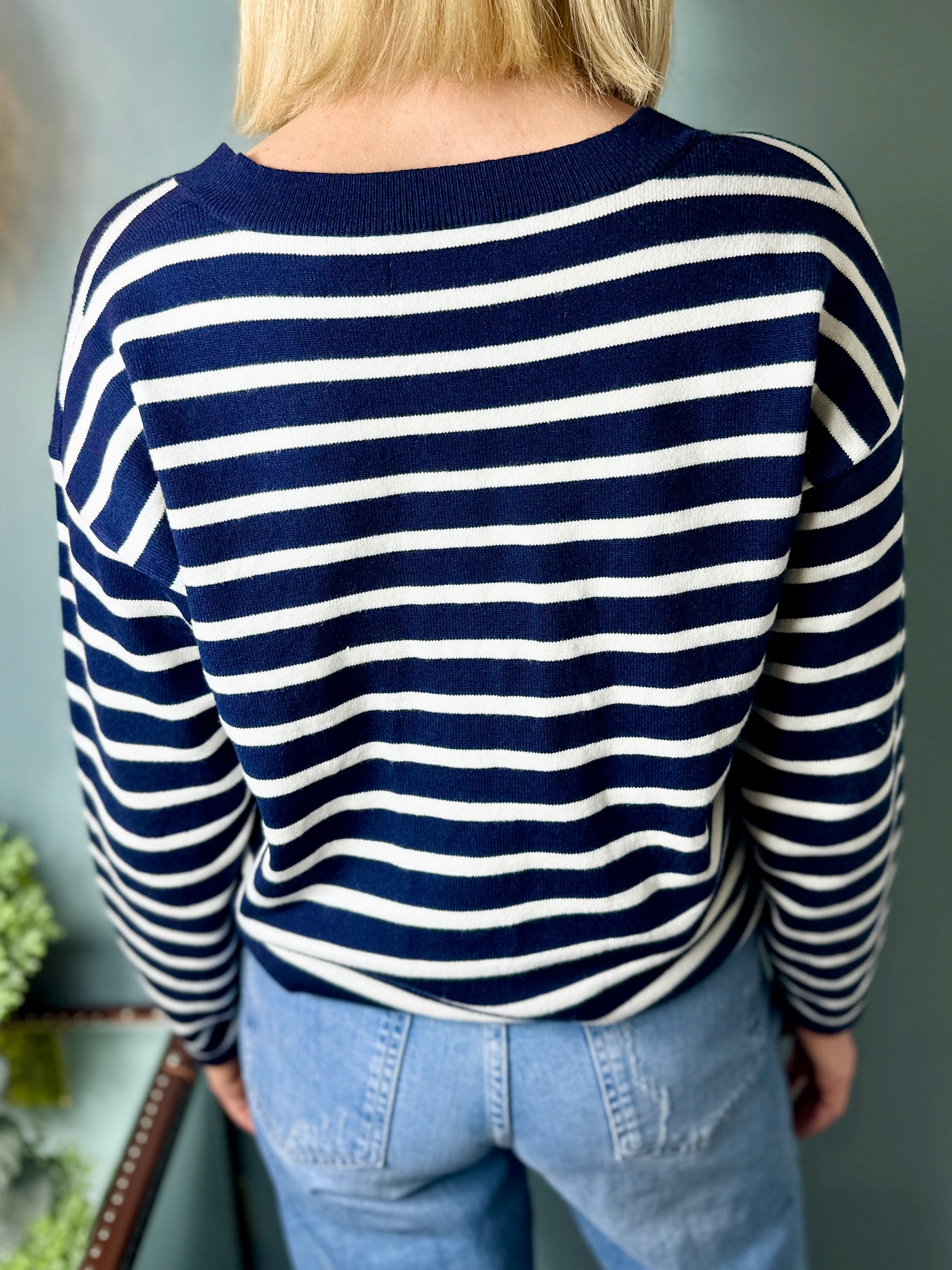 Chloe Jumper in Navy and White
