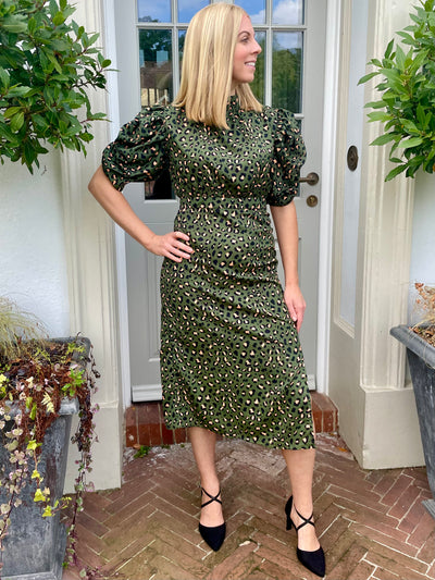 Beatrice Dress in Rust Animal Print