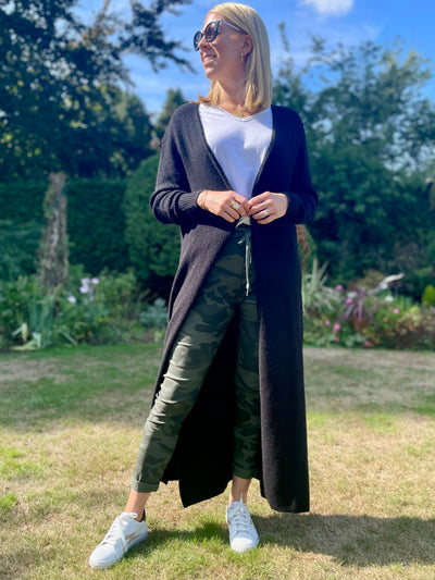 Sandy Full Length Cardigan in Classic Black