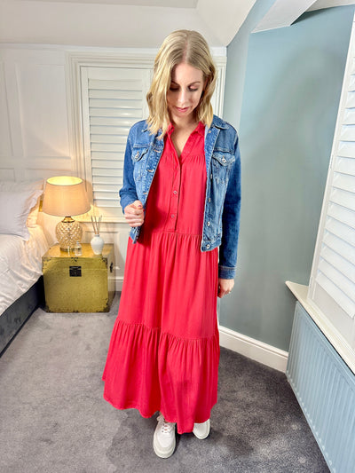 Zoe Dress in Coral