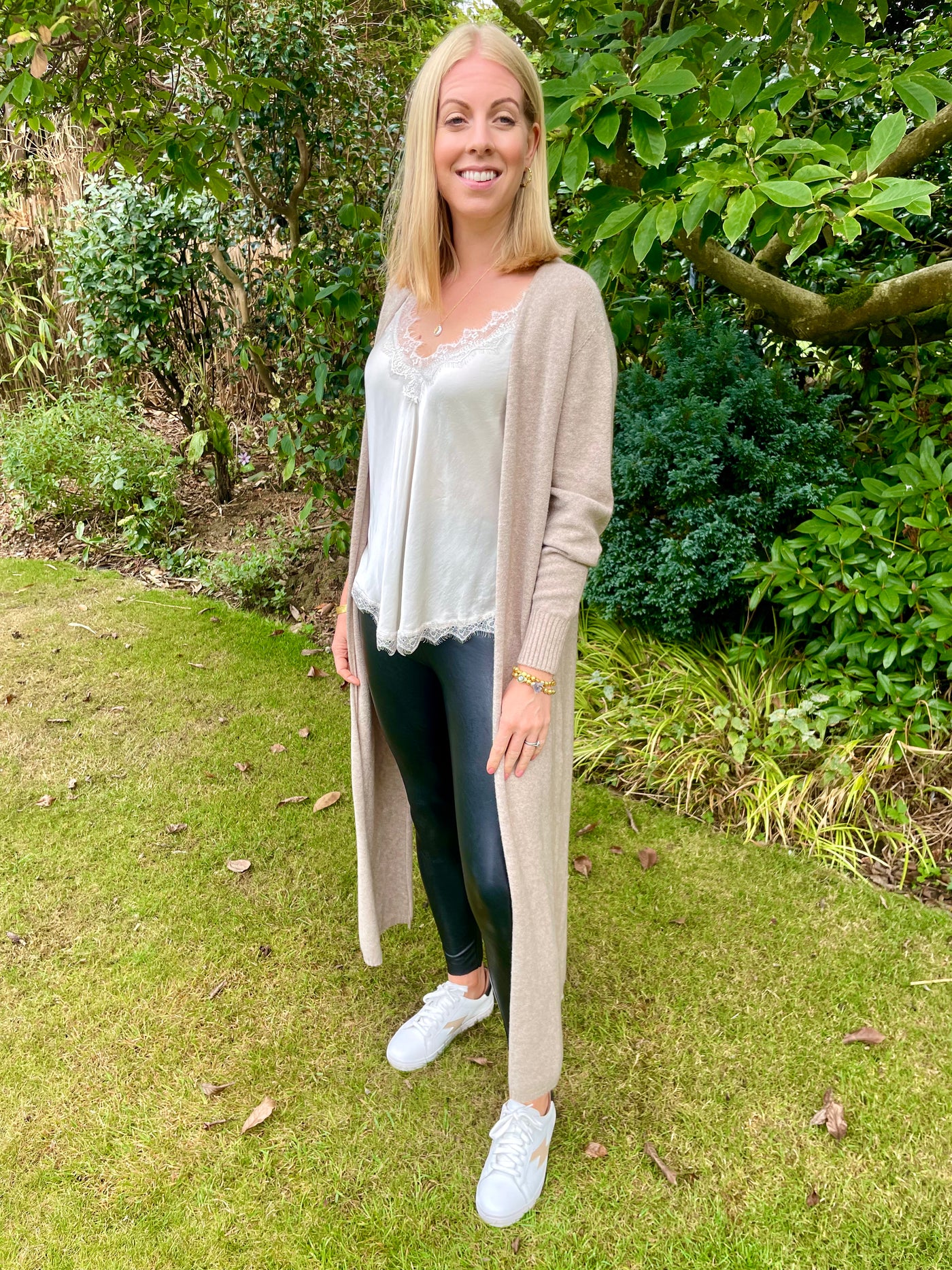 Sandy Full Length Cardigan in Soft Grey